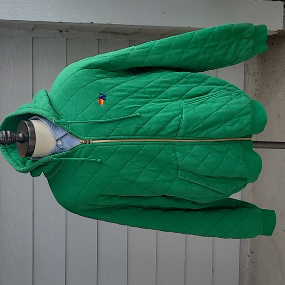 Aviator Nation Other - AVIATOR NATION Logo Green Quilted Mens XL Full Zip Hoodie Sweatshirt Jacket‎
